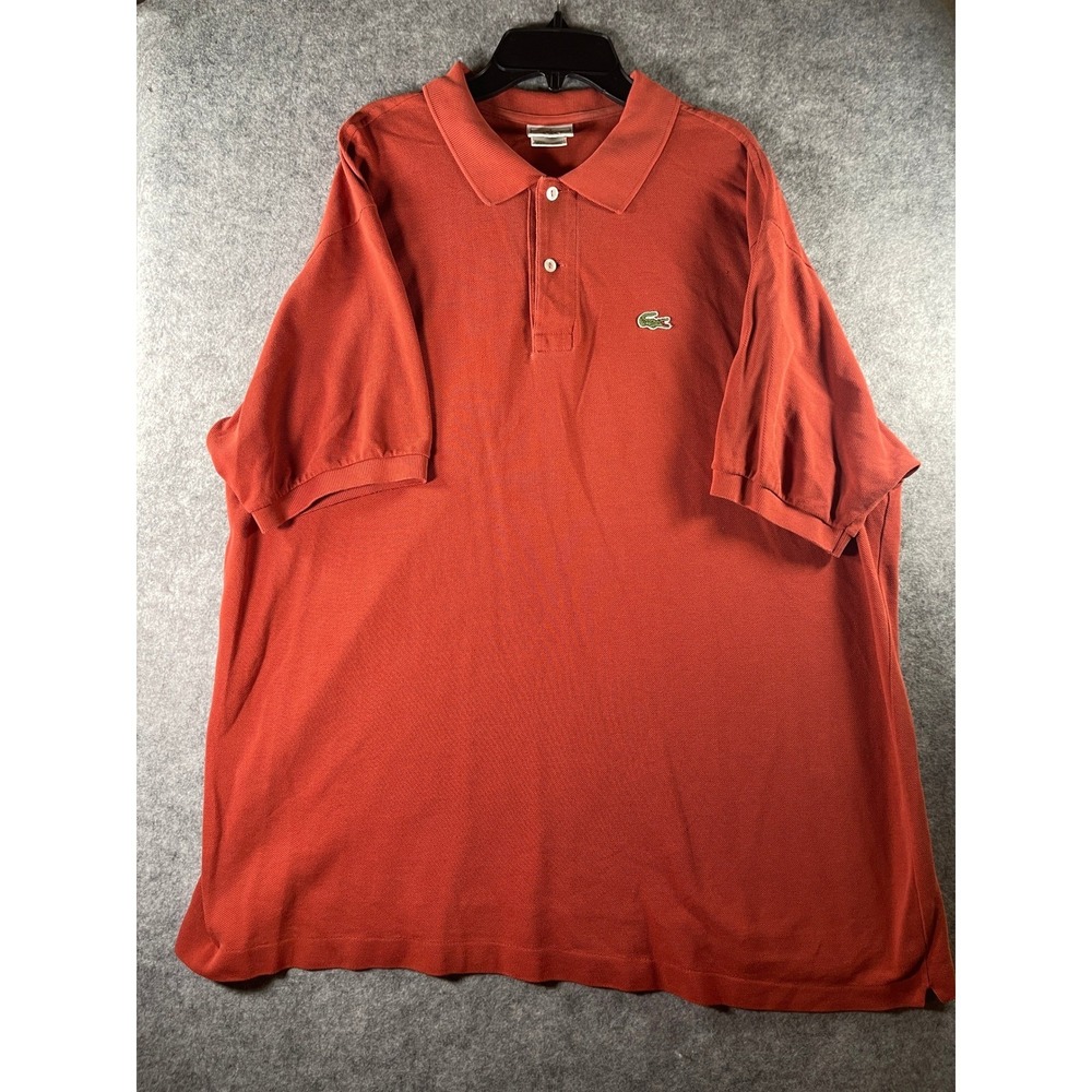 Lacoste Mens Vintage Made in France Pique Polo Shirt Orange Size 7‎ XL XXL